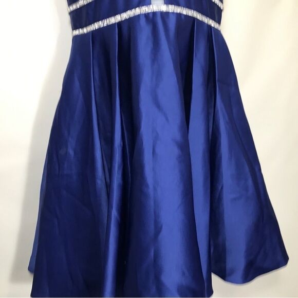 Blondie Nites By Stacy Sklar Dress Size 9 Blue Prom Rhinestone nwot - Picture 3 of 9